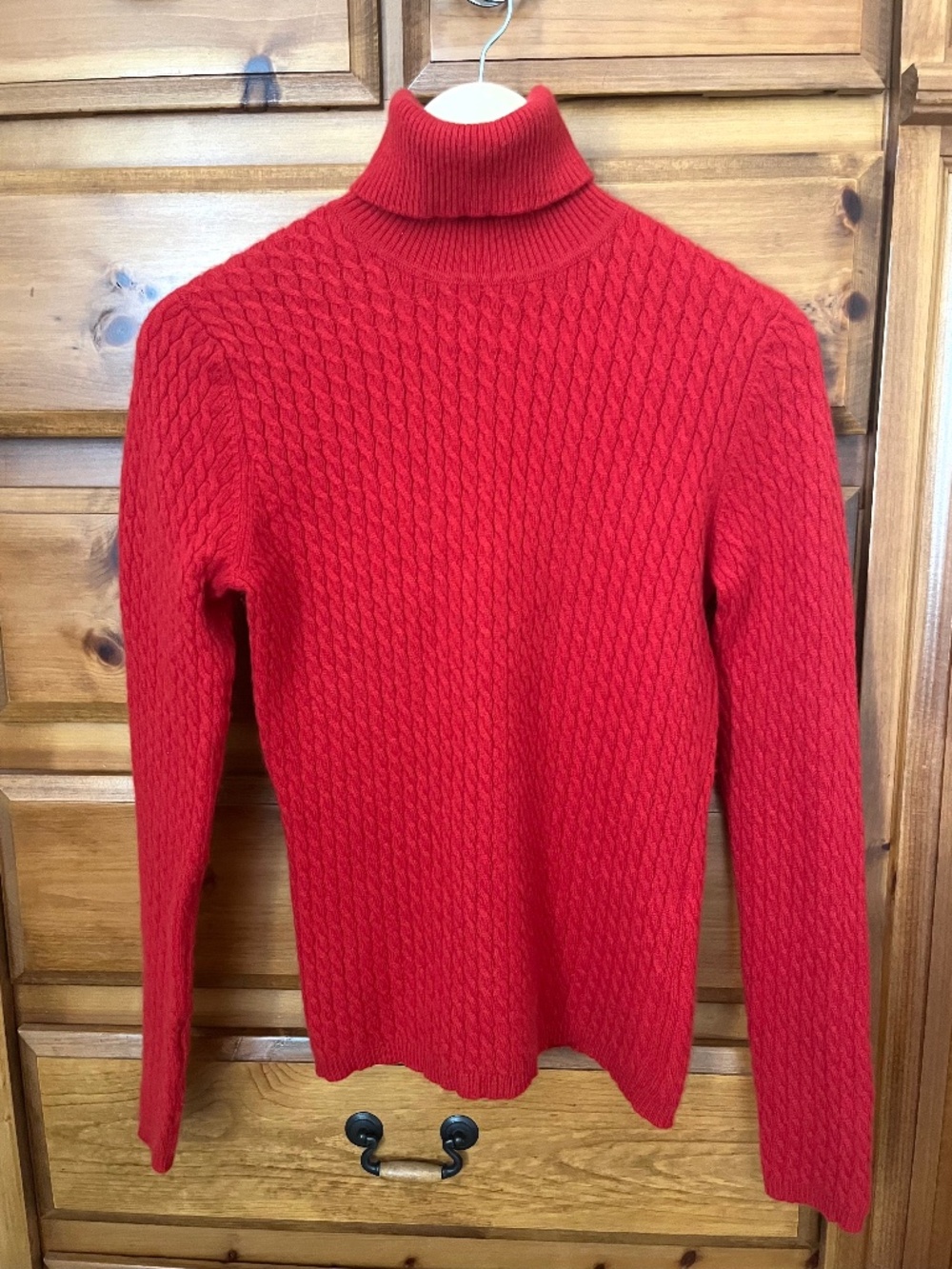 Talbots Pure Cashmere Womens Sweater Turtleneck Sz M Red